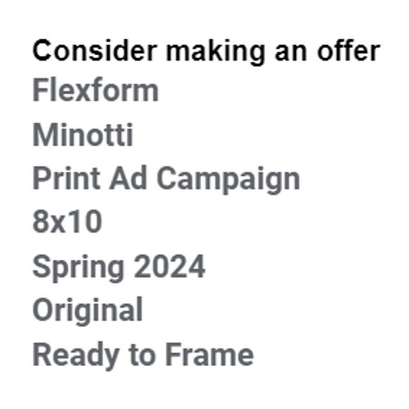 Flexform and Minotti Print Ad Campaign Spring 2024 8x10 Ready To Frame - Picture 2 of 4